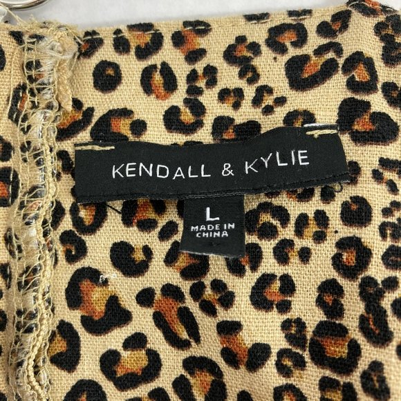 Kendall & Kylie Pacsun Linen Blend Leopard Bodycon - Picture 7 of 9